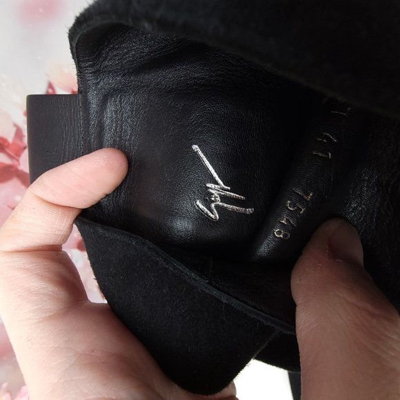 Giuseppe Zanotti Dina  Crystal Embellished Boots Black Suede Size 10 US 41 EU - Picture 9 of 10